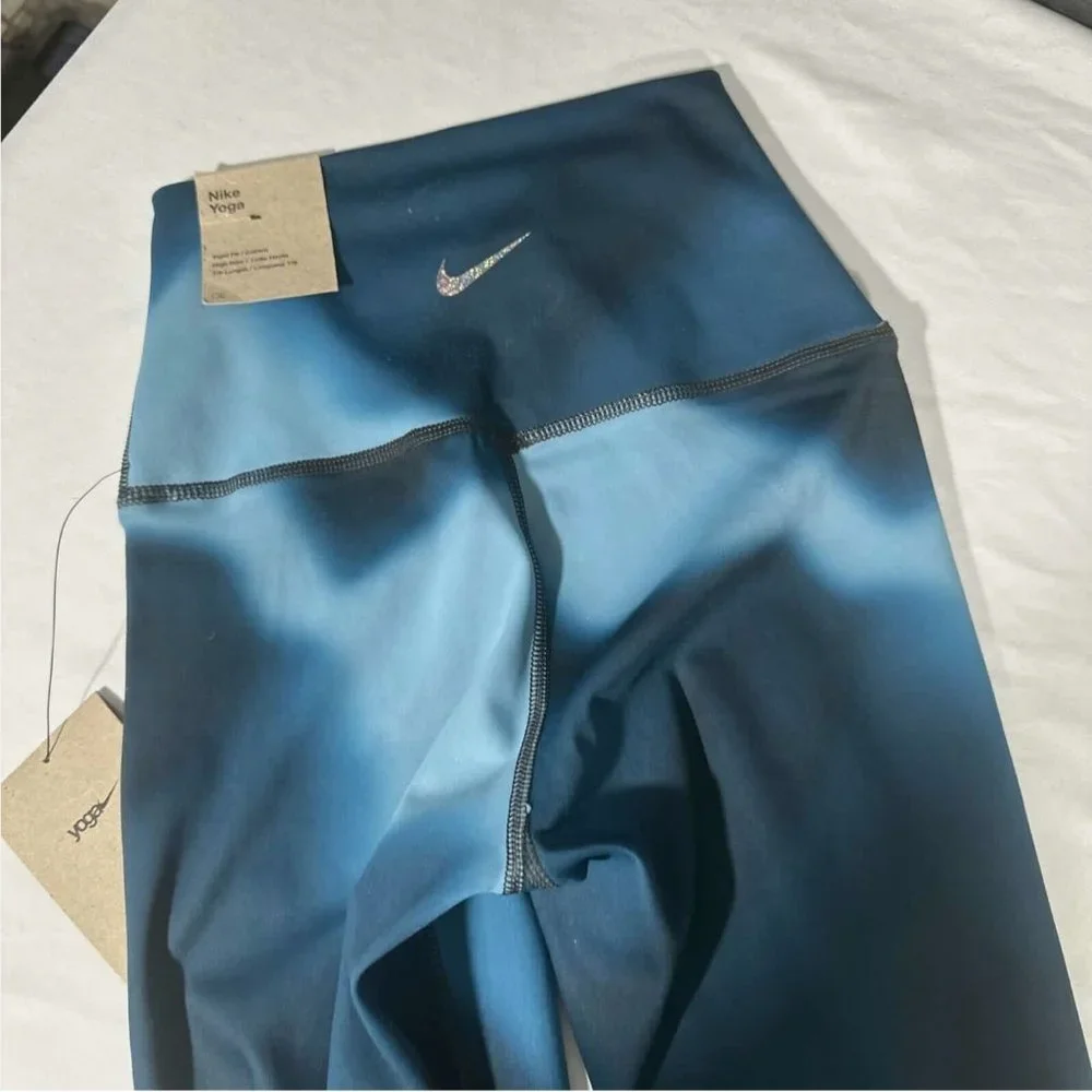 NWT $70 Nike Yoga [ XS ]‎ Dri-FIT 7/8 Tights in Marina Blue /Iron Grey